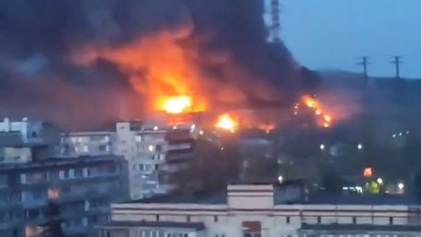 Pożar elektrowni w Ukrainie