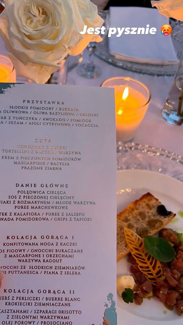 Menu na weselu Roksany Węgiel i Kevina Mgleja