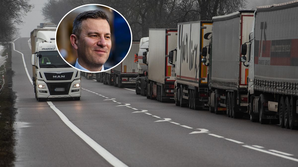Kolejka ciężarówek na granicy z Ukrainą i Serhij Nikołajczuk