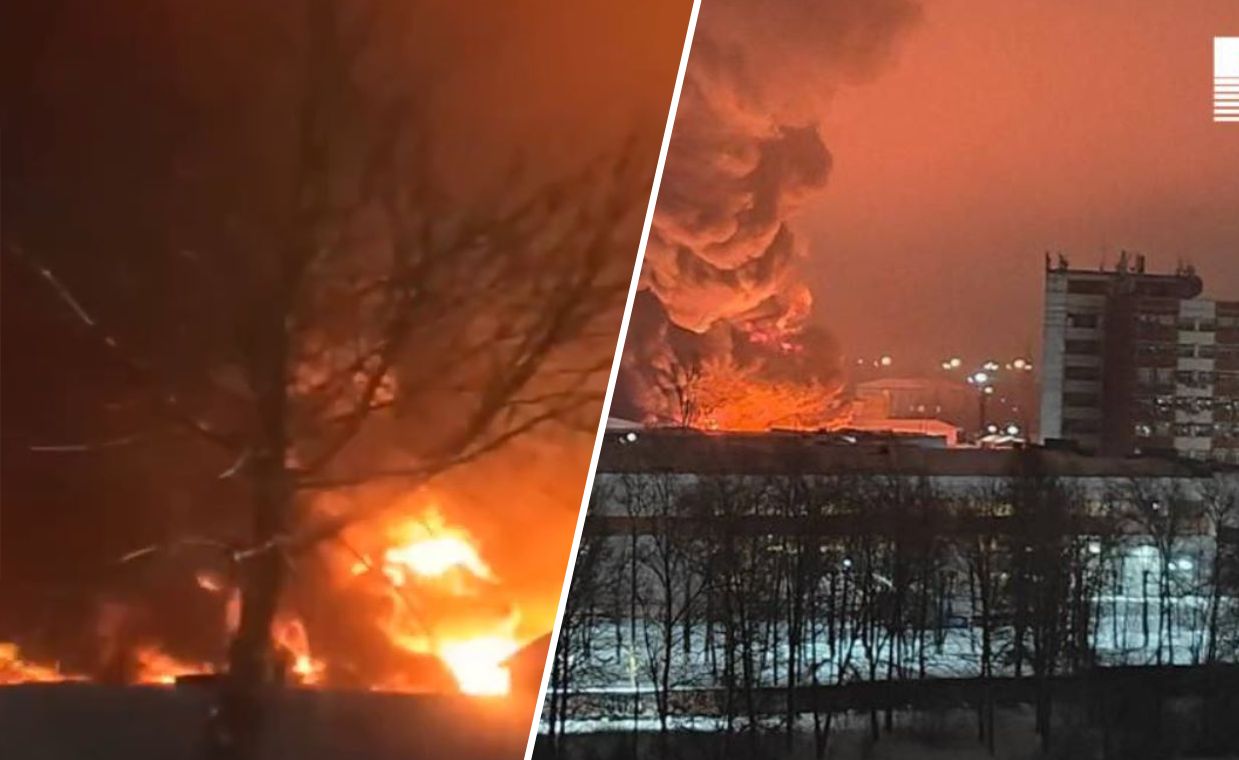 Ukrainian drones spark massive blaze in Leningrad oblast