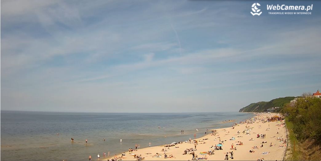 Widok na plażę w Międzyzdrojach