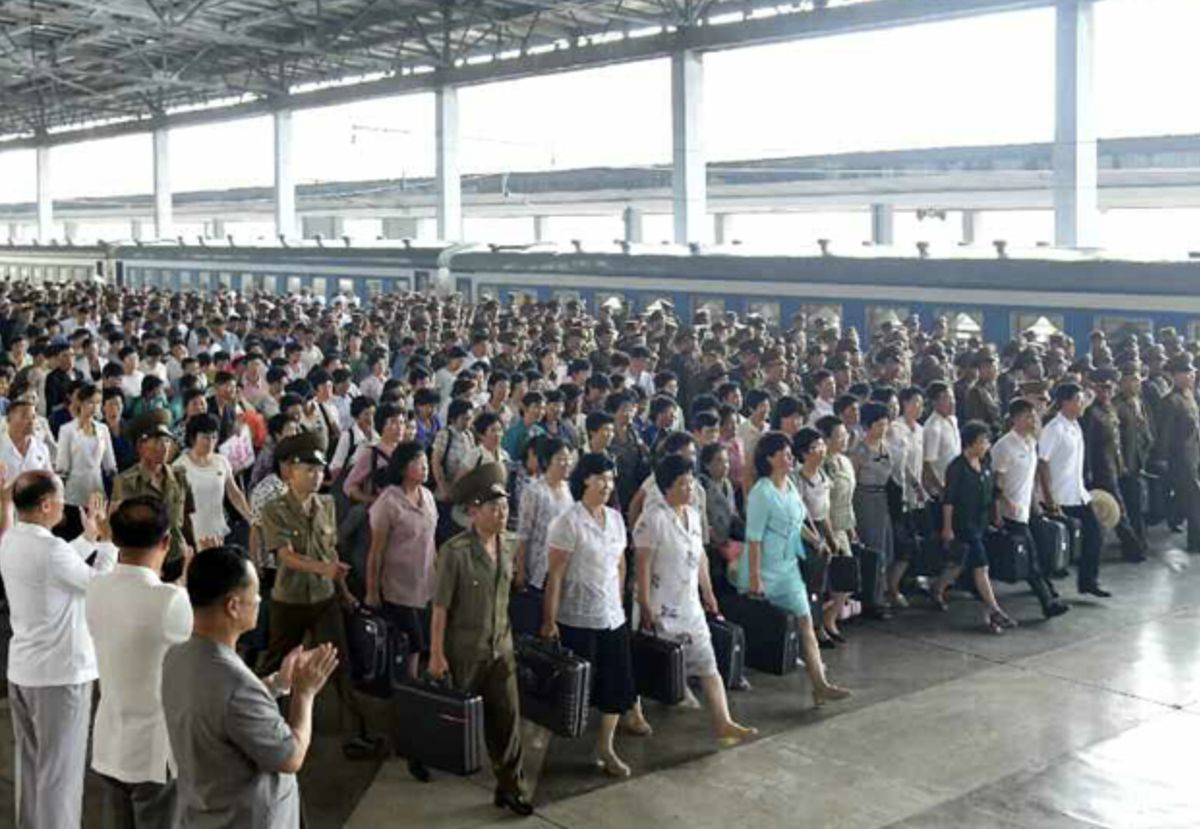 Próby przed czwartkowymi uroczystościami w Pjongjangu