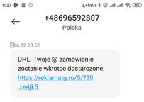 Fałszywe SMS-y o paczkach otrzymane o późnych porach dnia