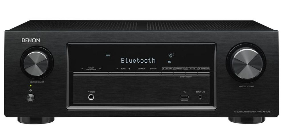 Model Denon AVR-X520BT wyróżnia się dwoma kanałami  subwoofera