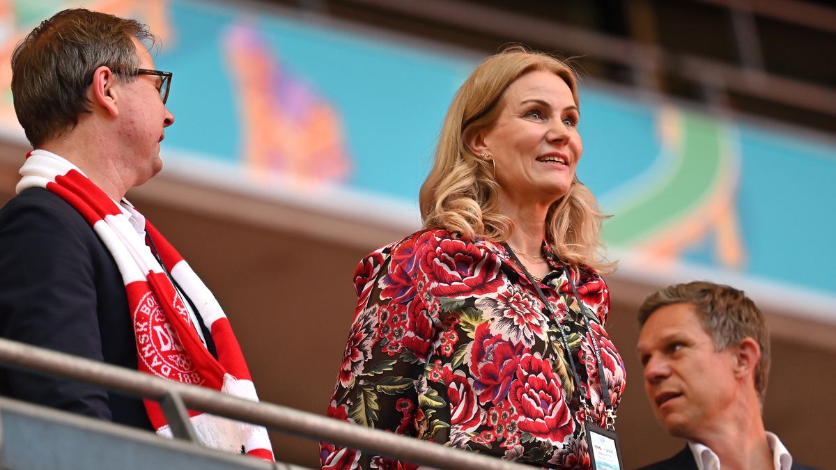 England v Denmark  - UEFA Euro 2020: Semi-finalLONDON, ENGLAND - JULY 07: Helle Thorning-Schmidt, Former Prime Minister of Denmark looks on prior to the UEFA Euro 2020 Championship Semi-final match between England and Denmark at Wembley Stadium on July 07, 2021 in London, England. (Photo by Justin Tallis - Pool/Getty Images)Justin Tallis - Pool