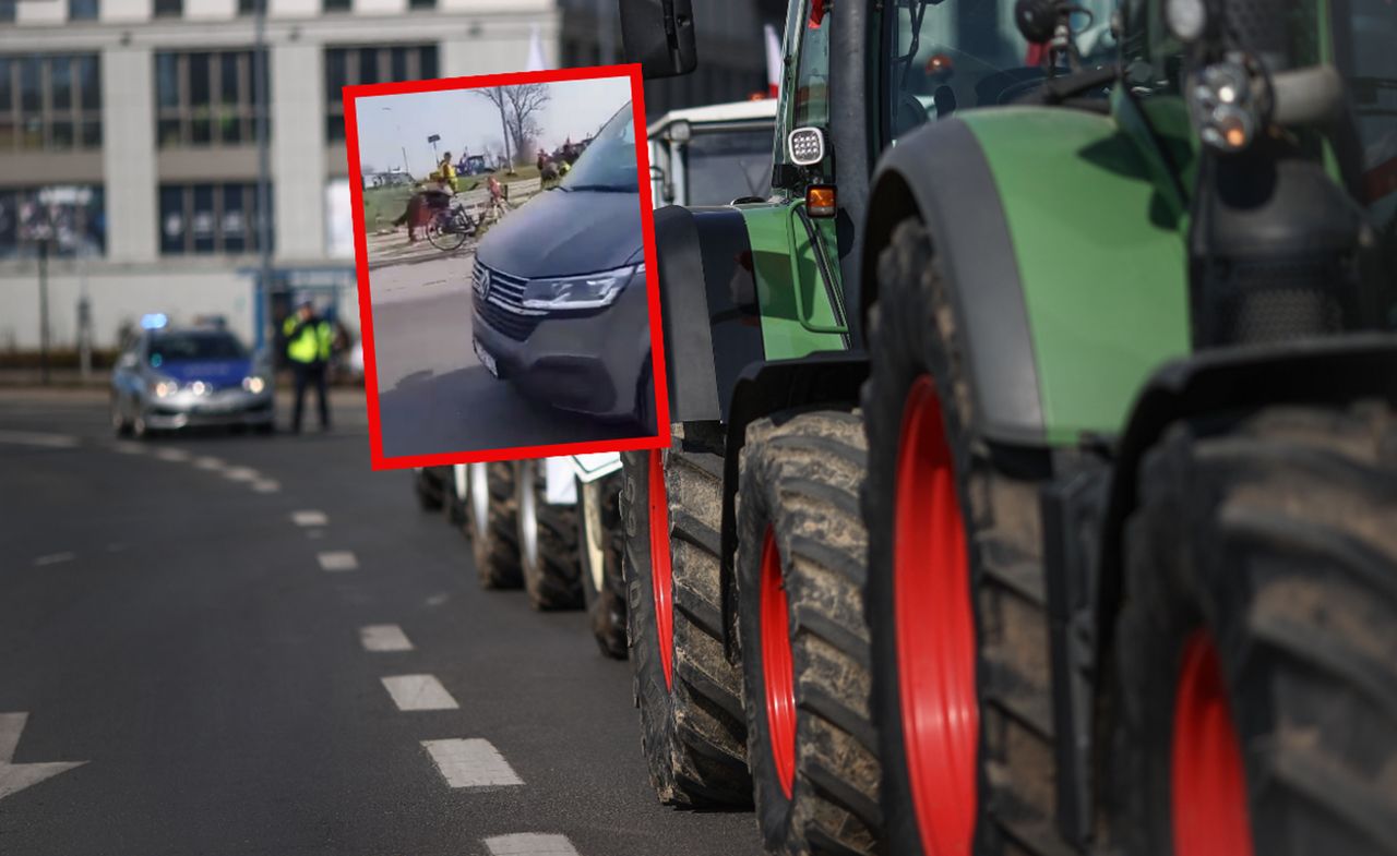 Na proteście kierowca wjechał w rolnika. W sieci krąży nagranie