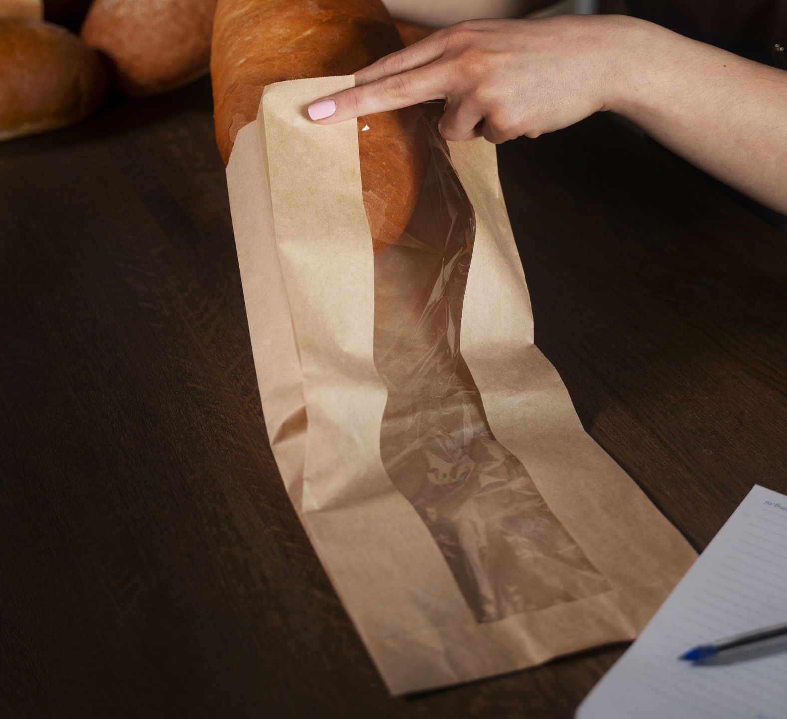 Papierowa torba na pieczywo z okienkiem