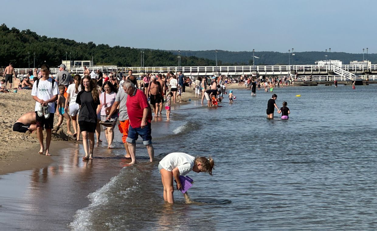 Tłumy na plaży w Gdańsku