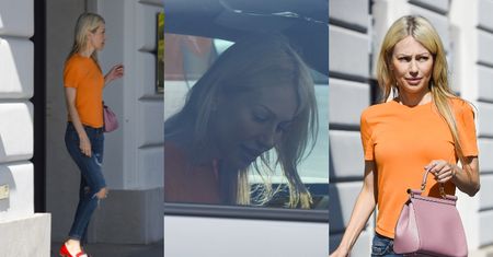 Uzbrojona w torebkę za 12 TYSIĘCY Magdalena Ogórek opuszcza hotel, po czym odjeżdża BMW za ĆWIERĆ MILIONA (ZDJĘCIA)