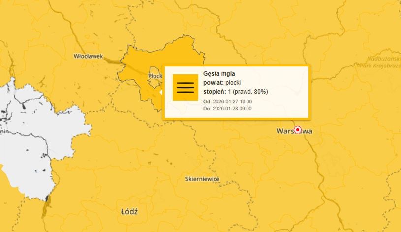 Gęsta mgła w Płocku i powiecie!