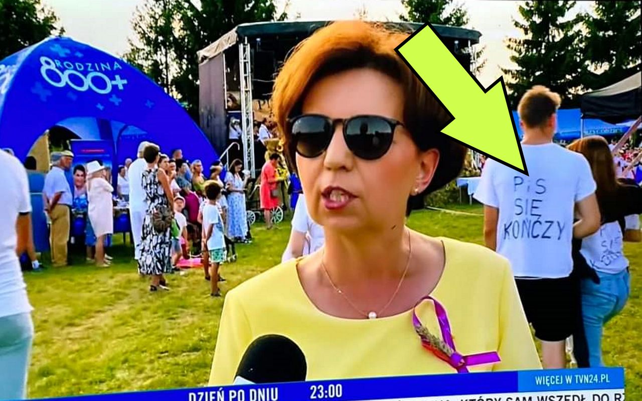 Prowokacja w relacji TVN. Minister PiS nie wiedziała, co dzieje się za jej plecami