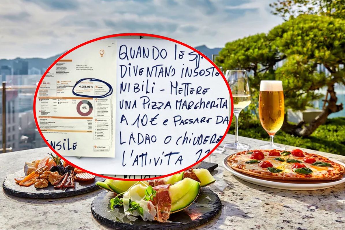 Włoski restaurator wywiesił kopię rachunku za prąd