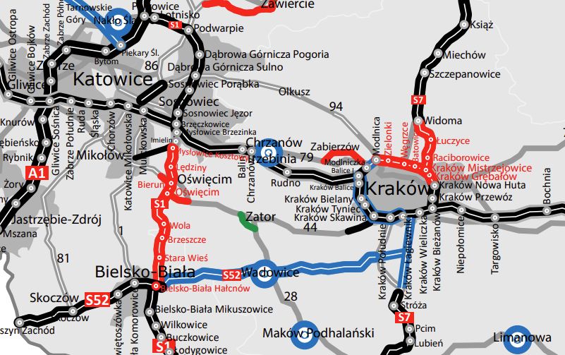 Beskidzka Droga Integracyjna na mapie GDDKiA