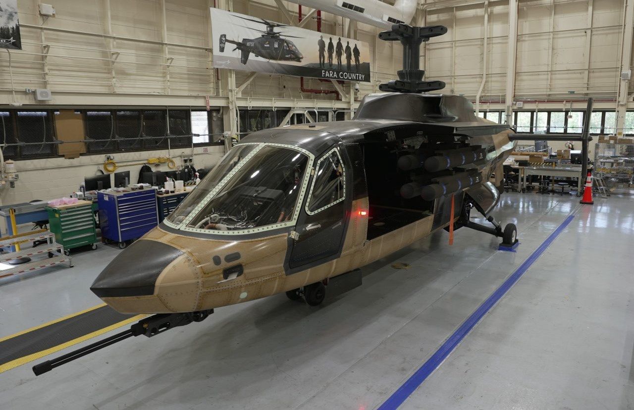 Raider X with an extended Hellfire missile launcher and a 20 mm caliber cannon under its nose