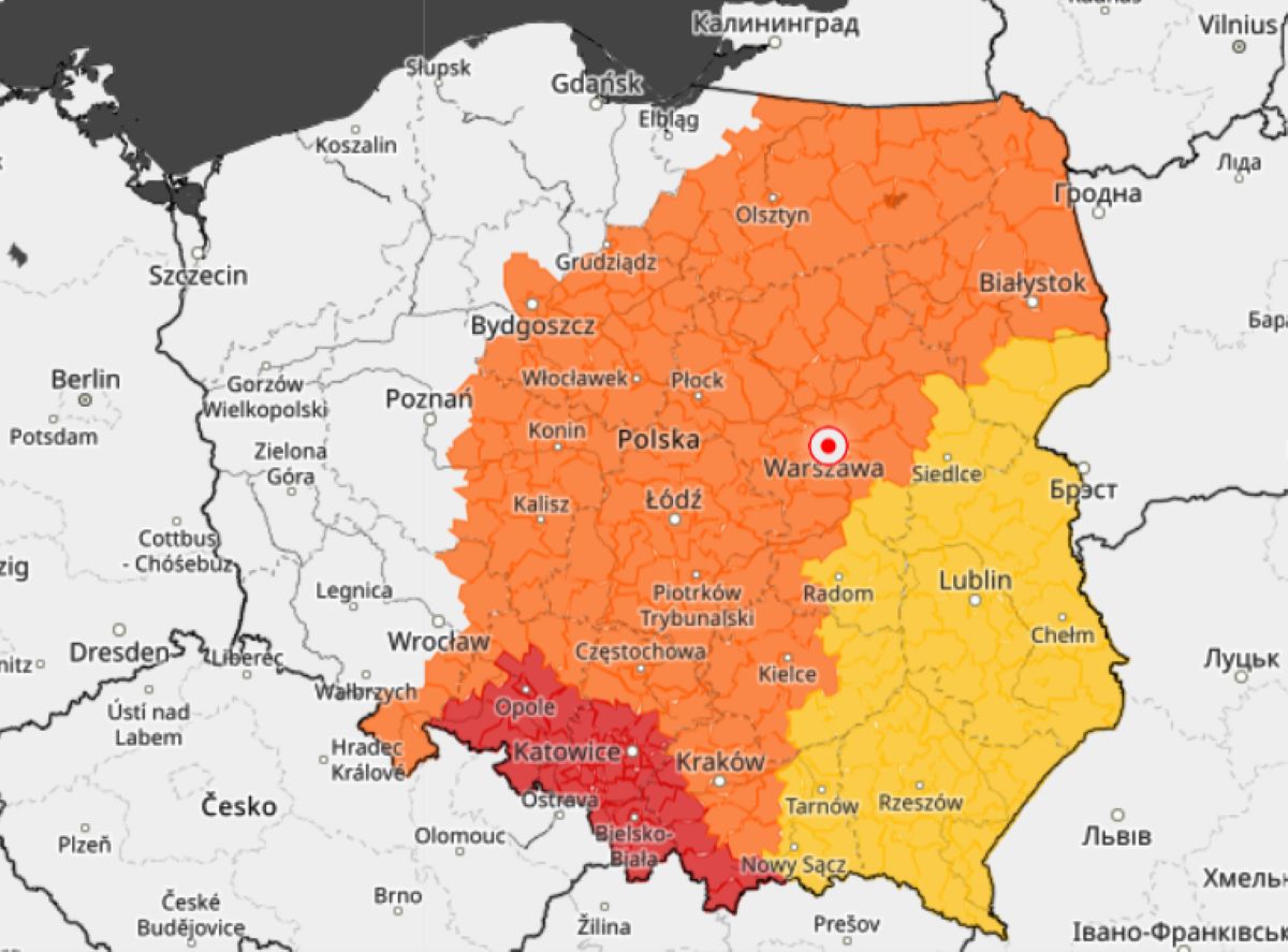 Na mapie pojawiła się czerwień. Tu pogoda może być groźna