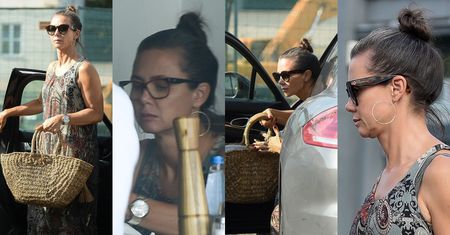 Pochmurna Kinga Rusin walczy z upałem i podjeżdża Porsche na szklankę wody (ZDJĘCIA)