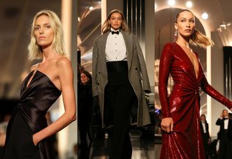 Anja Rubik w towarzystwie Gigi i Belli Hadid na wybiegu u Ralpha Laurena