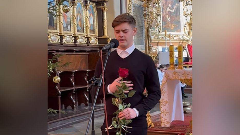 26 stycznia Krystian Leśnik wystąpił podczas niedzielnej mszy świętej w parafii św. Mateusza w Pułtusku