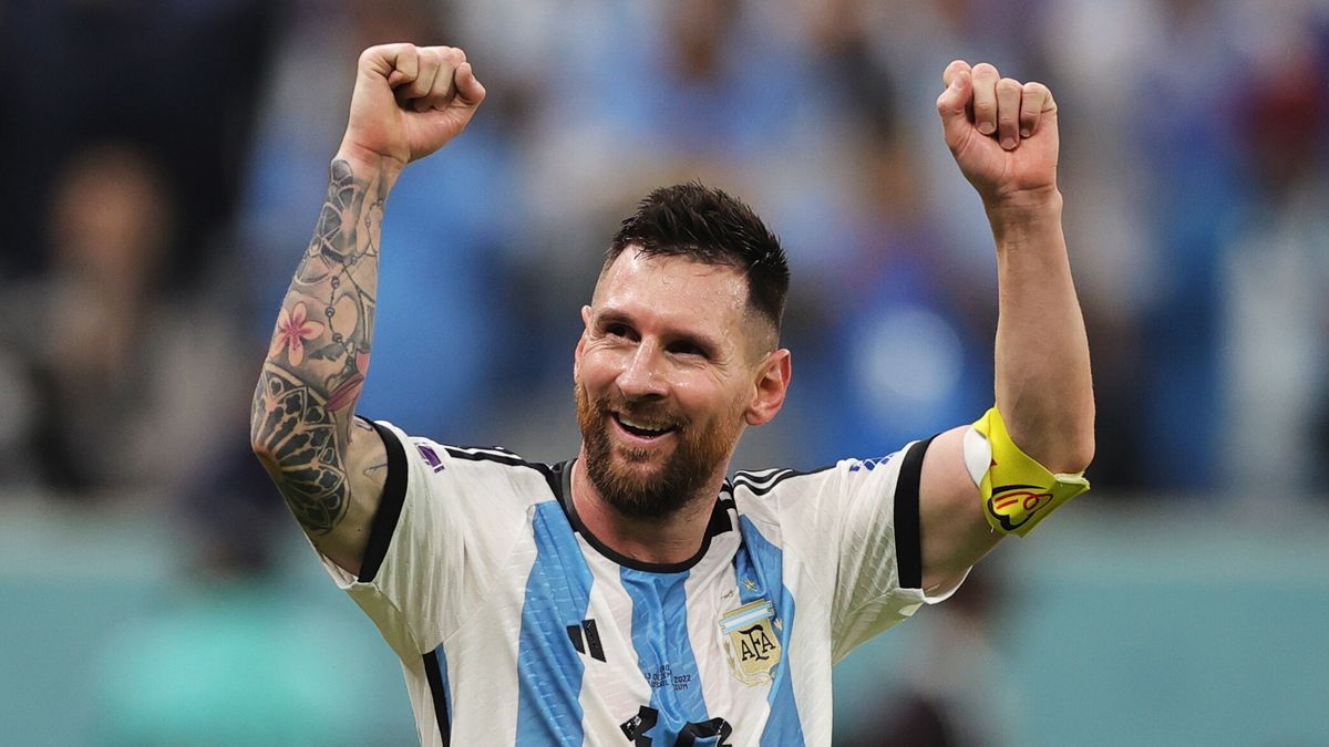 Lionel Messi of Argentina gestures after the 3-0 goal during the FIFA World Cup 2022 semi final between Argentina and Croatia at Lusail Stadium in Lusail, Qatar, 13 December 2022. EPA/Friedemann Vogel Dostawca: PAP/EPA.