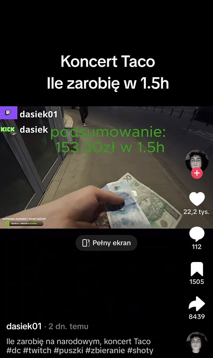 Streamer poszedł na koncert Taco i zbierał butelki