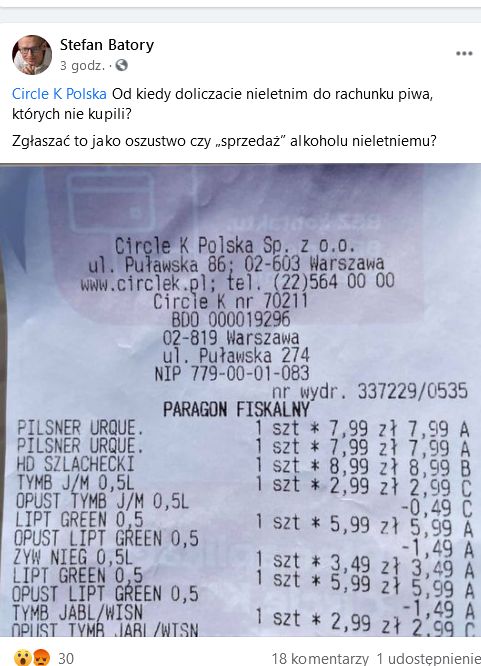 Wpis umieścił ojciec nieletniego