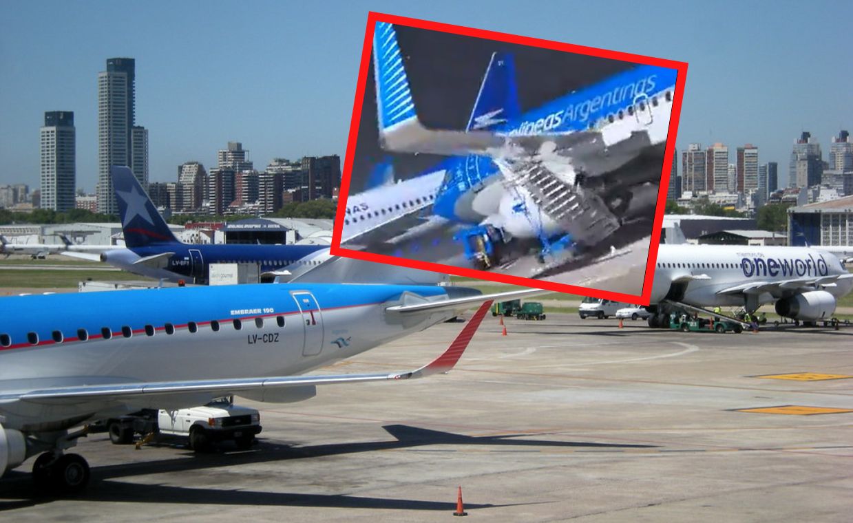 The violent wind was moving airplanes at the airport.