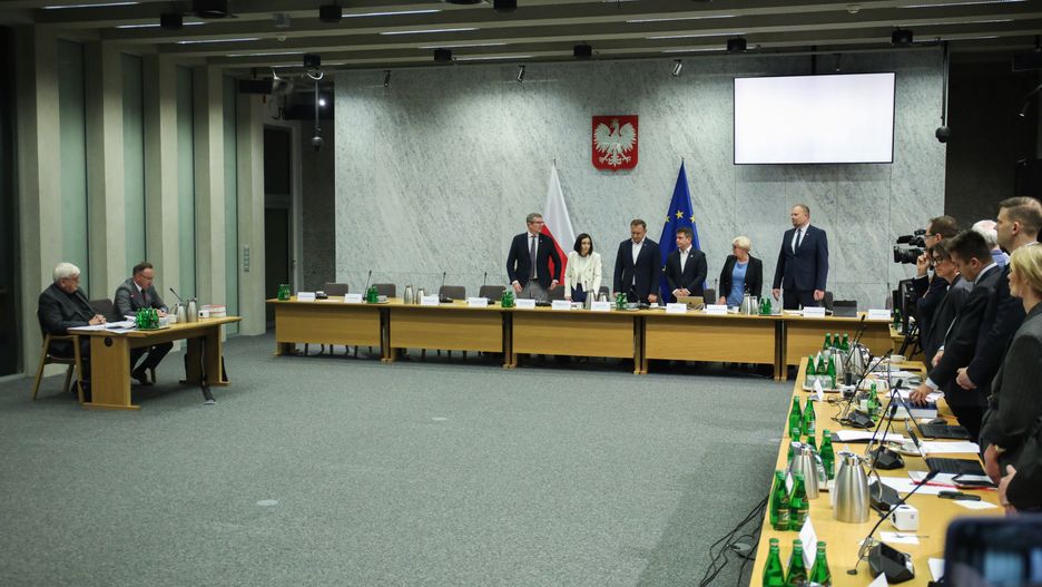 Warszawa, 13.05.2024. Posiedzenie sejmowej Komisji Śledczej ds. inwigilacji systemem Pegasus, 13 bm. w Sejmie w Warszawie. Komisja ma zbadać legalność, prawidłowość i celowość czynności podejmowanych z wykorzystaniem oprogramowania Pegasus. (ad) PAP/Albert Zawada