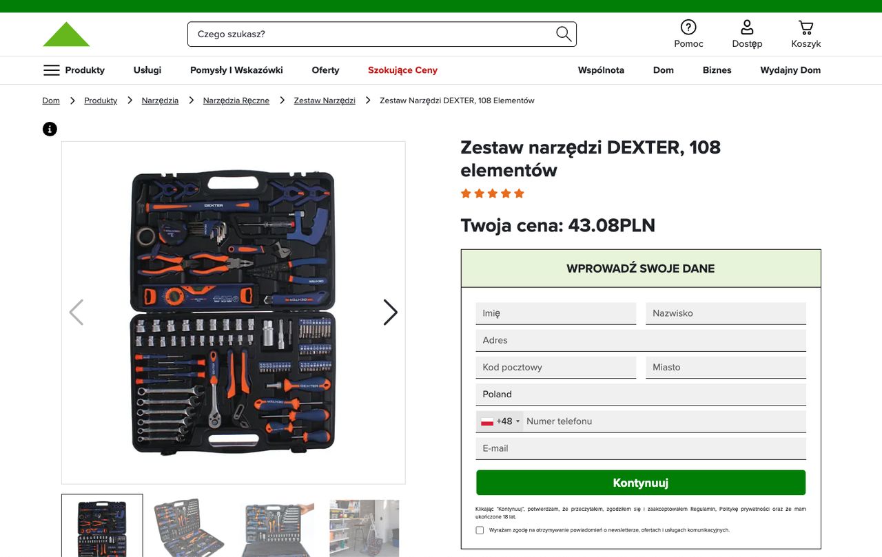 Oszustwo na darmowe narzędzia z Leroy Merlin