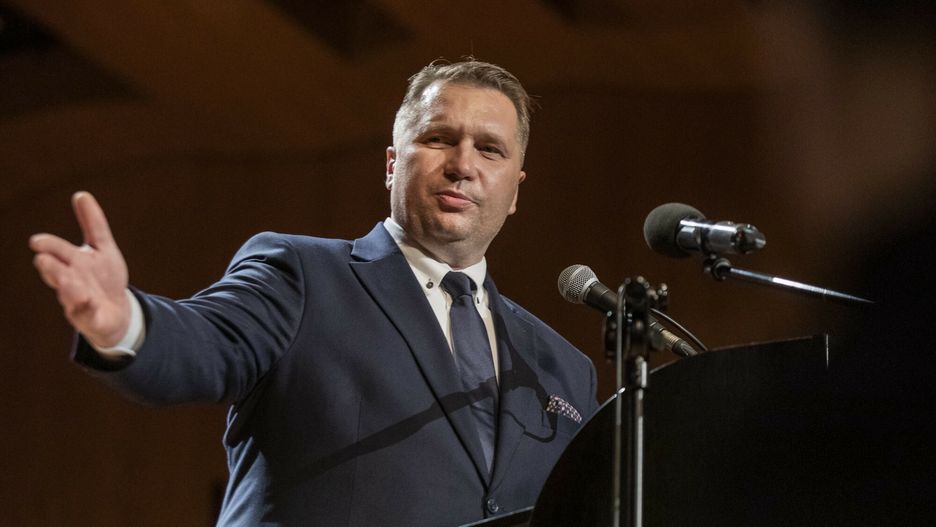 Dwudziestolecie Uniwersytetu Rzeszowskiego23.09.2021 Rzeszow. Filharmonia Podkarpacka. Uroczysta Gala 20-lecia Uniwersytetu Rzeszowskiego.N/z Przemyslaw Czarnek - Minister Edukacji i Nauki. fot. Grzegorz Bukala/REPORTERGrzegorz Bukala/REPORTER