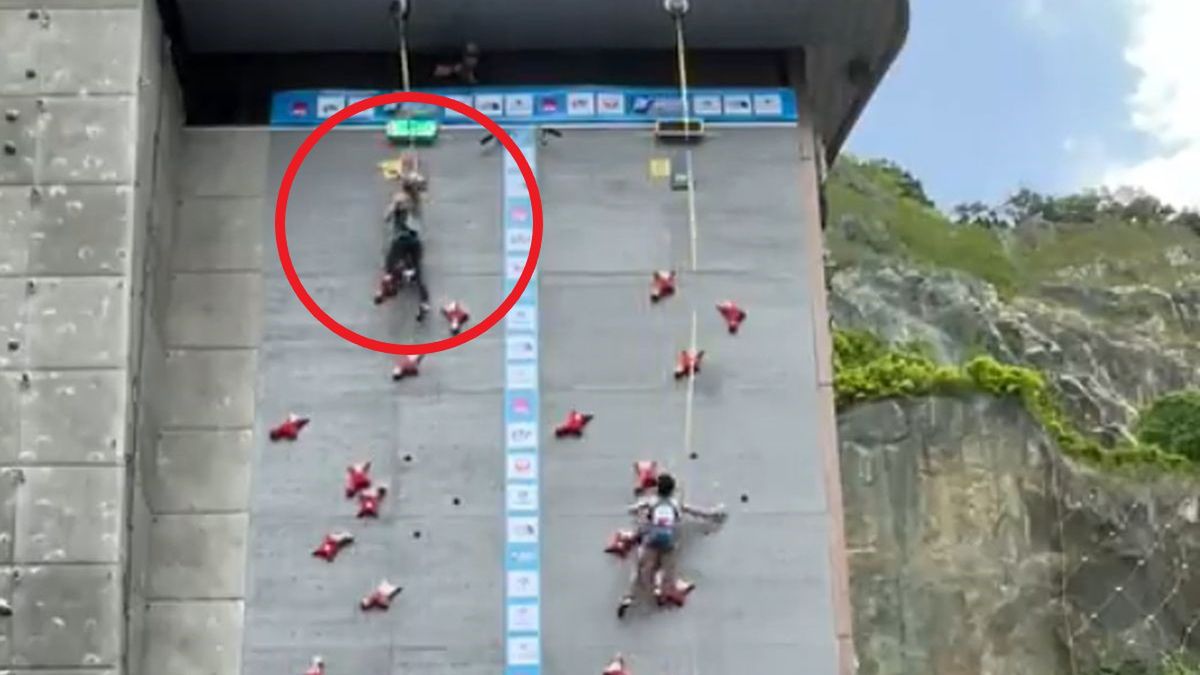 Zdjęcie okładkowe artykułu: Twitter / International Federation of Sport Climbing / Na zdjęciu: Aleksandra Mirosław poprawia własny rekord świata