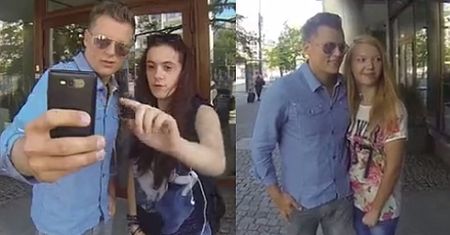 Brzozowski robi sobie selfie z fanką