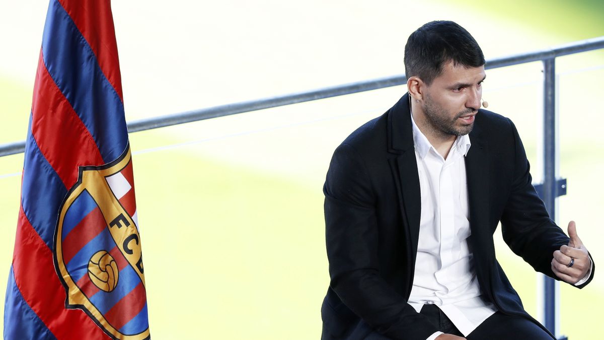 Sergio Aguero podczas konferencji prasowej