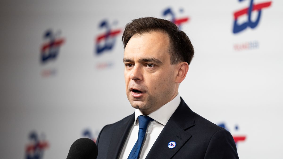 Andrzej Domanski, Poland's finance minster, speaks to members of the media during the EU Ministers for Economic and Financial Affairs (ECOFIN) and Central Bank Governors informal meeting in Warsaw, Poland, on Friday, April 11, 2025. Europe's decision to ramp up defense spending after years of neglect is the right choice, according to European Union finance ministers. Photographer: Damian Lemanski/Bloomberg via Getty Images