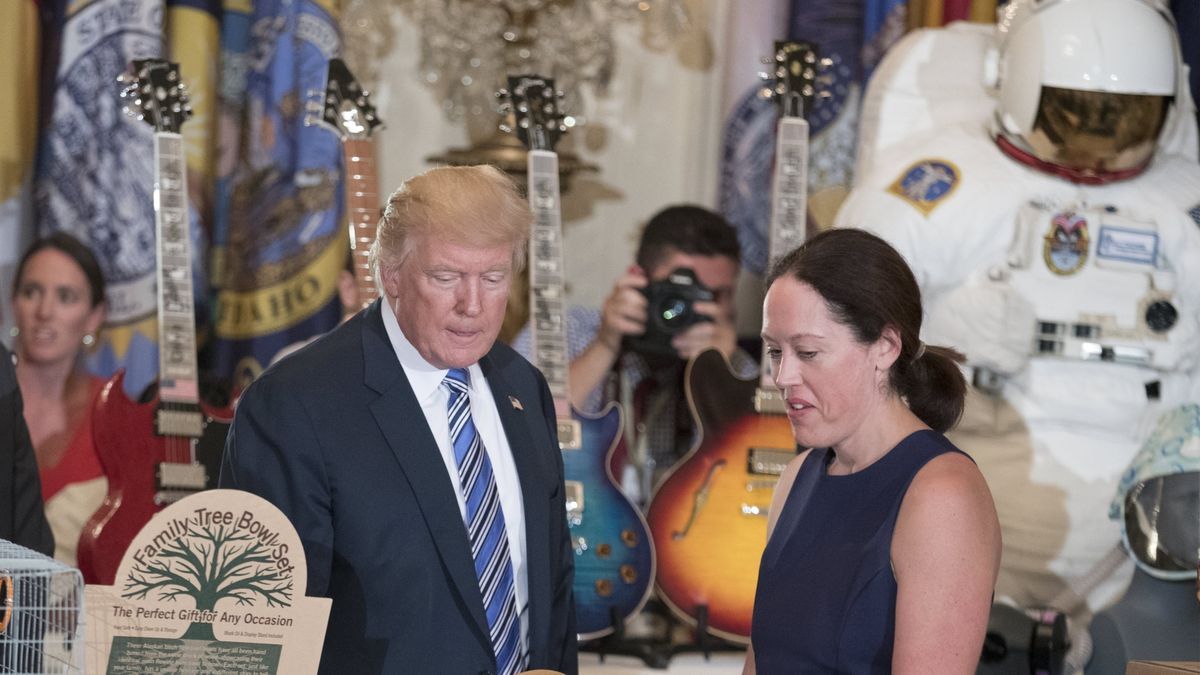 17 lipca 2017 r. Donald Trump podczas imprezy "Made in America" w Białym Domu.