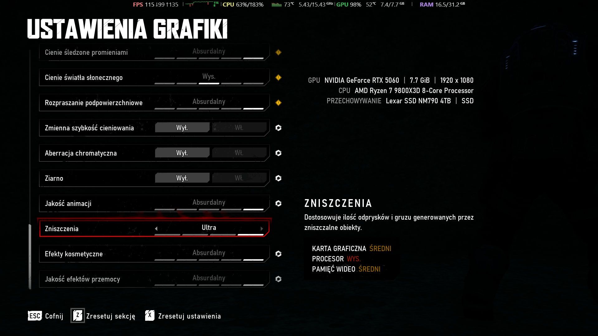 Gears of War: E-Day - optymalne ustawienia dla kart z 8 GB vRAM