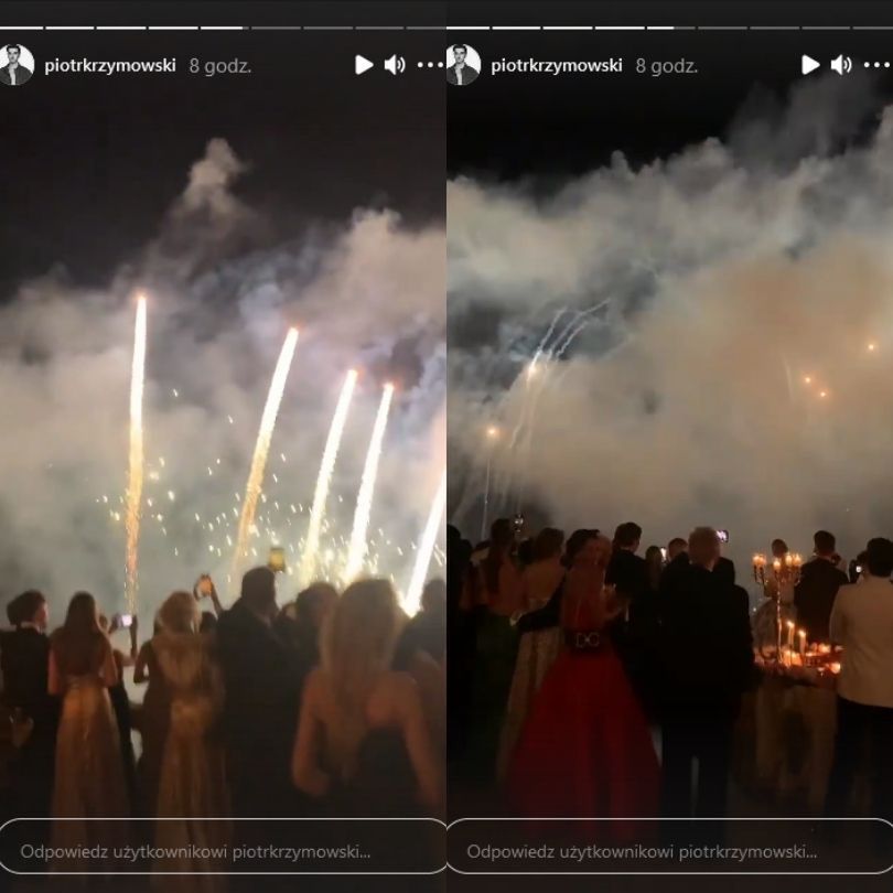 Piotr Krzymowski bawi się na ślubie lady Kitty Spencer