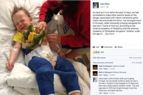 3-latek złamał kość udową w trakcie zabawy na trampolinie. Matka ostrzega