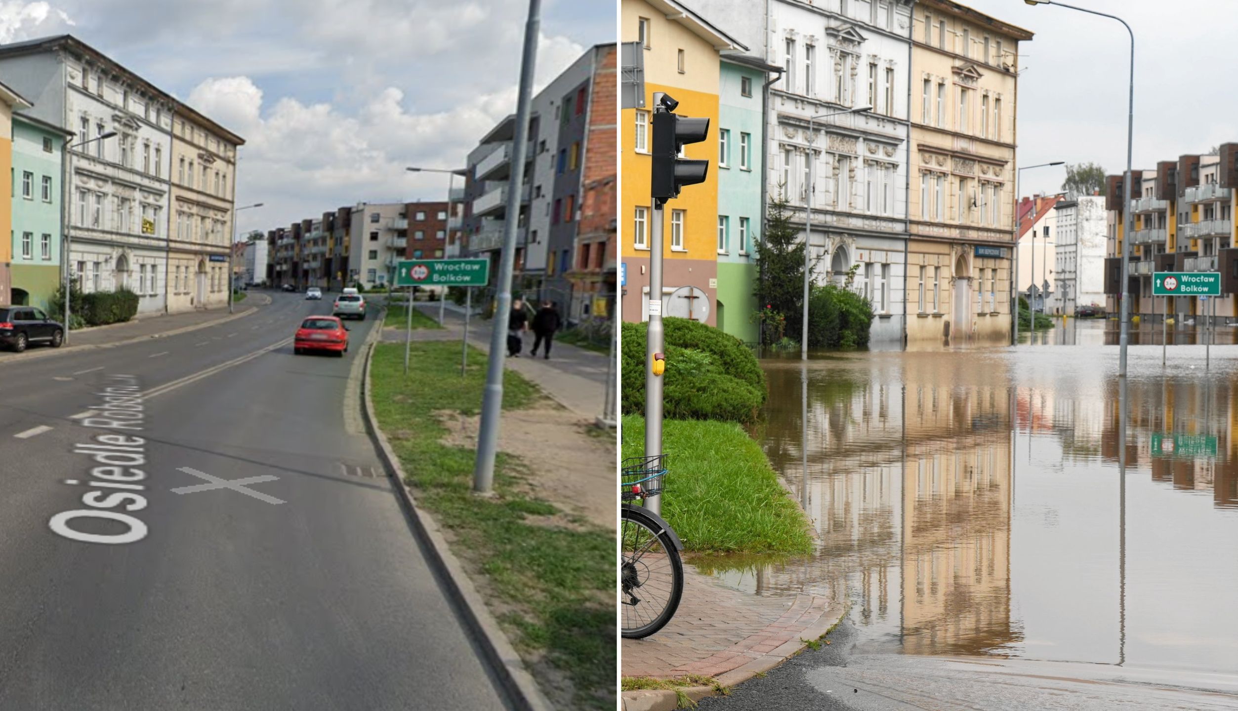 Zaledwie kilka godzin różnicy. Porażające ujęcia z Jeleniej Góry