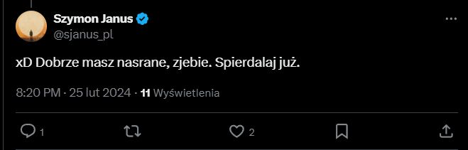 Screeny wpisów Szymona Janusa. 
