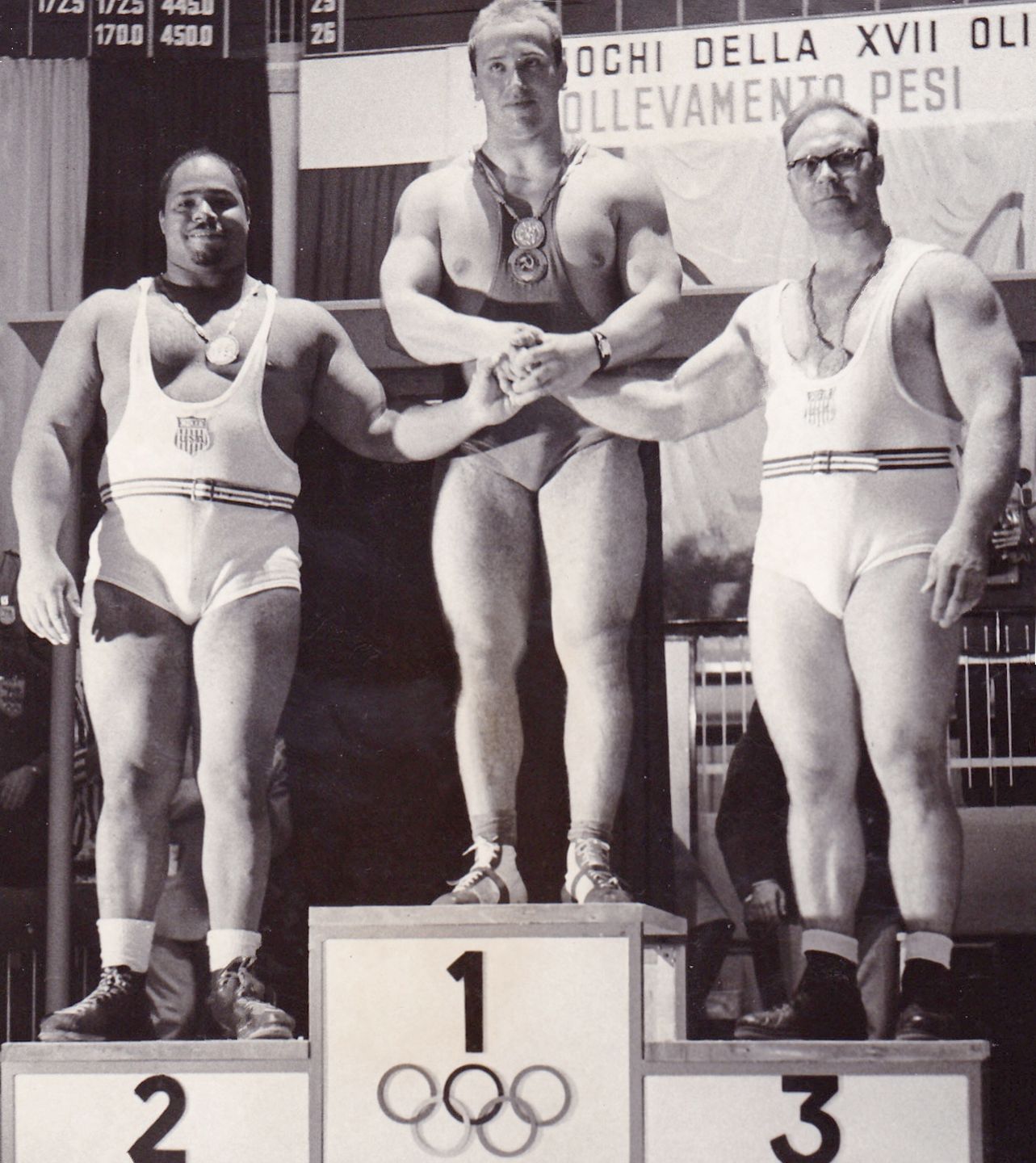 James Bradford, Yury Vlasov, Norbert Schemansky w 1960 r.