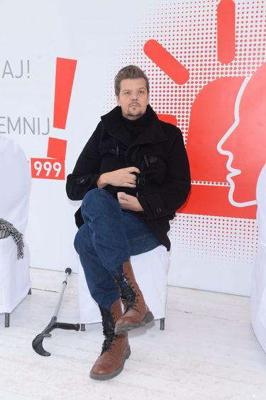Michał Figurski podczas spotkania zorganizowanego w Światowy Dzień Udaru Mózgu