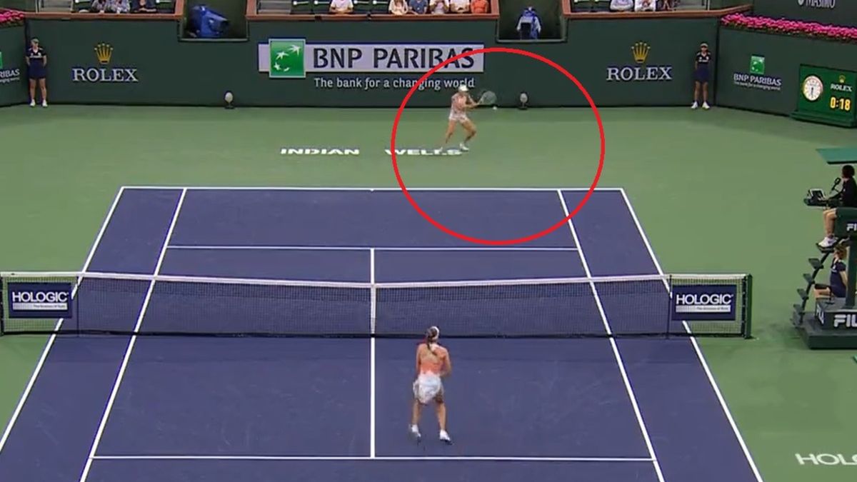 Twitter / BNP Paribas Open / Iga Świątek w meczu z Jeleną Rybakiną