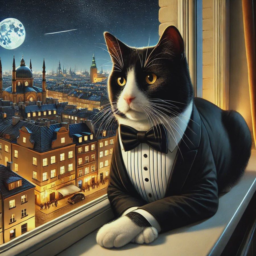 Dziś Dzień Czarnego Kota! image: DALL-E