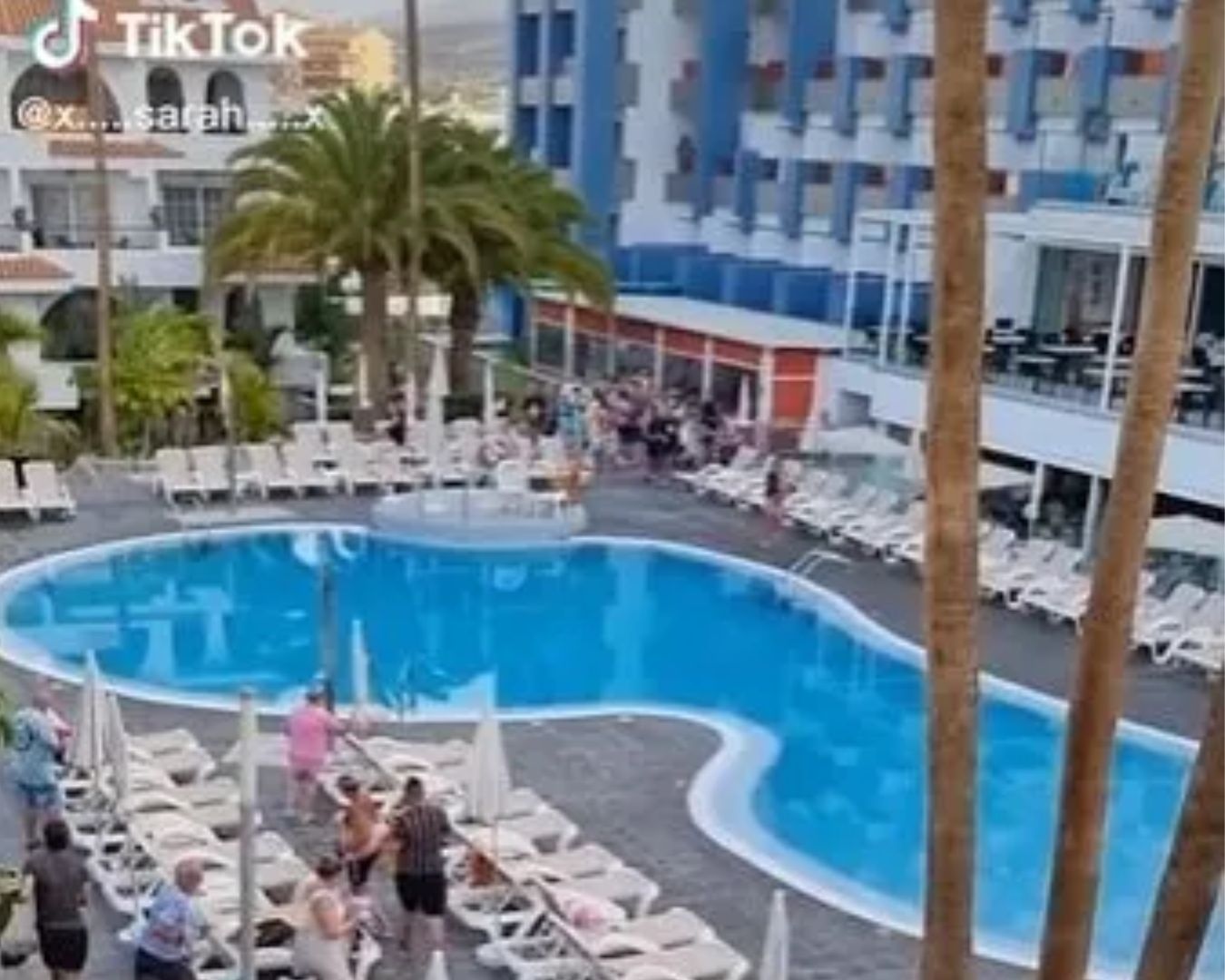 "Bitwa" o leżaki na Teneryfie. Screen