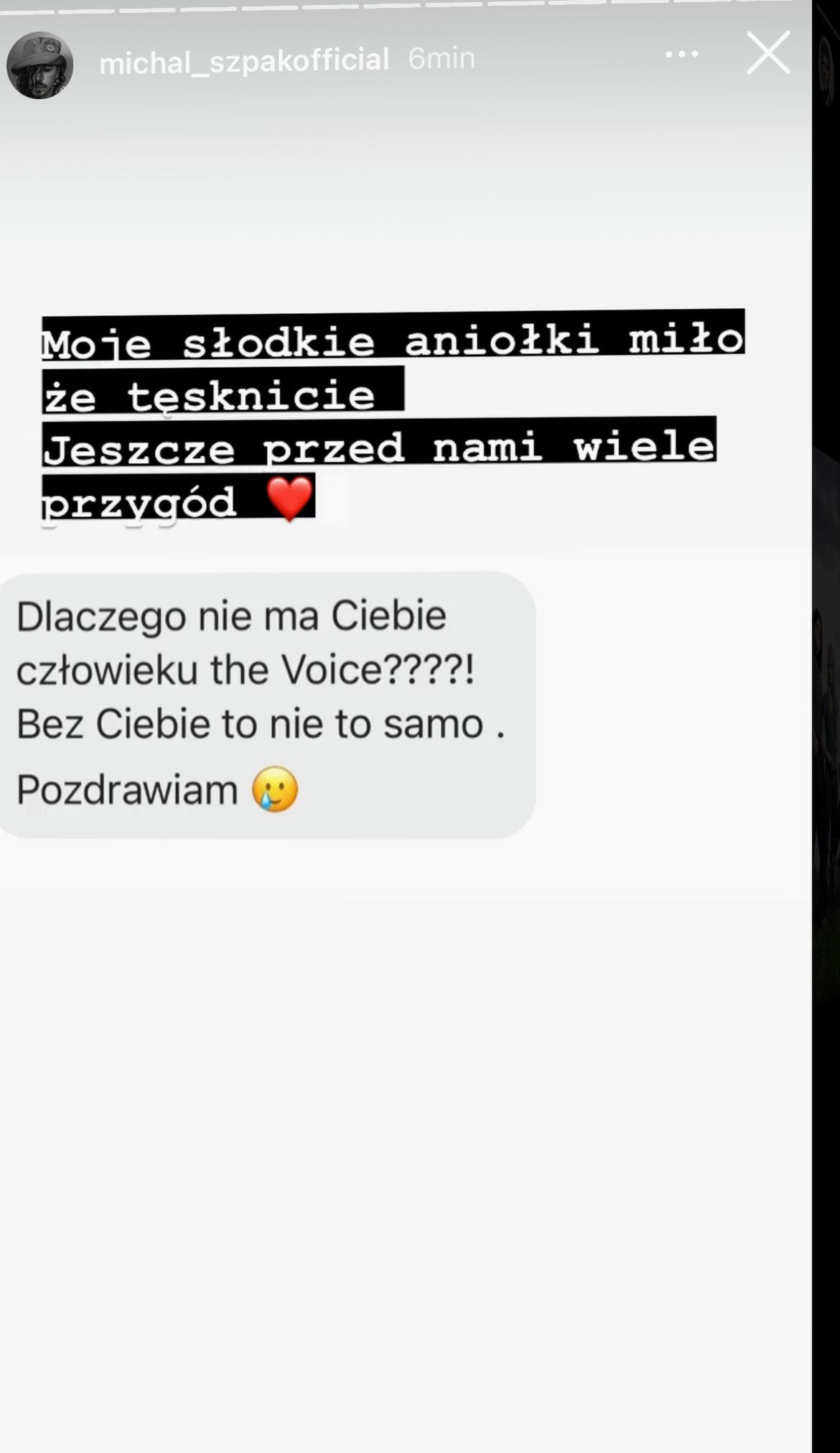 Michał Szpak pokazał SMS w sprawie The Voice of Poland