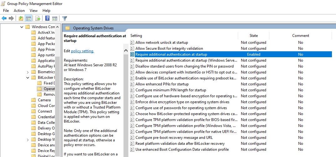 Polityka dla BitLocker.