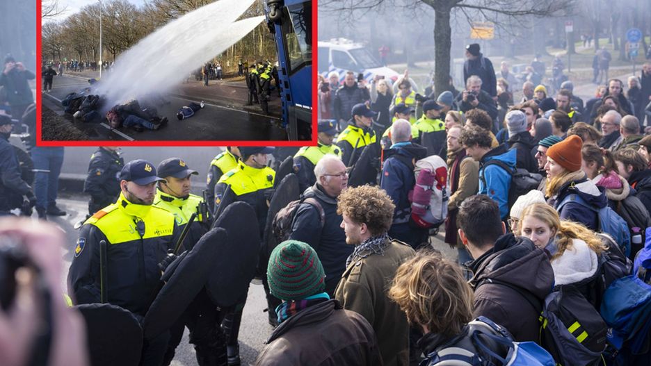 Niespokojnie w Holandii. Policja użyła armatek wodnych