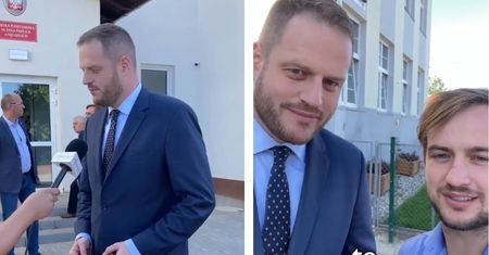 Minister rozdawał laptopy. Podszedł do niego i zadał pytanie