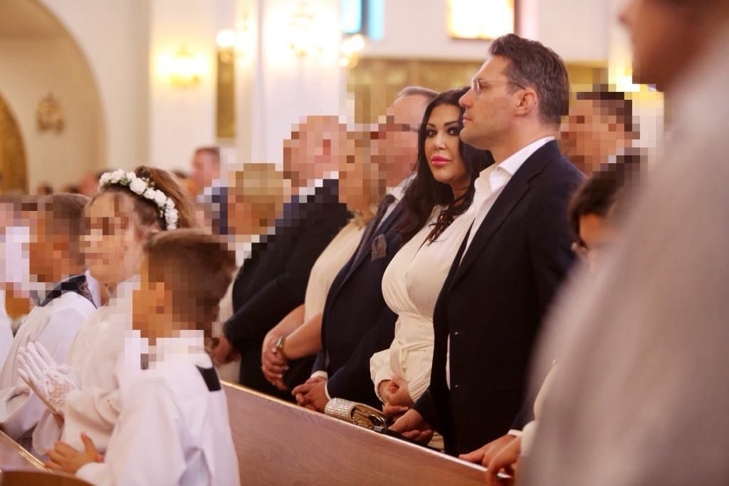 Iwona Węgrowska z córką i byłym partnerem
