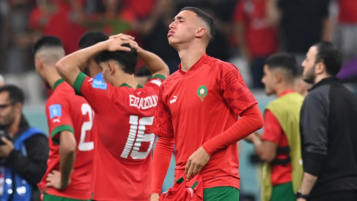 PAP/EPA / Georgi Licovski / Na zdjęciu: Bilal El Khannouss, reprezentant Maroka